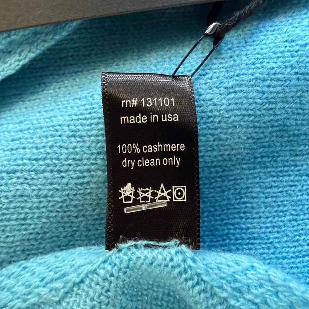 Beryll Womens Cashmere Wrap Scarf Turquoise Fringed Trim Shawl Knit New - Picture 4 of 9